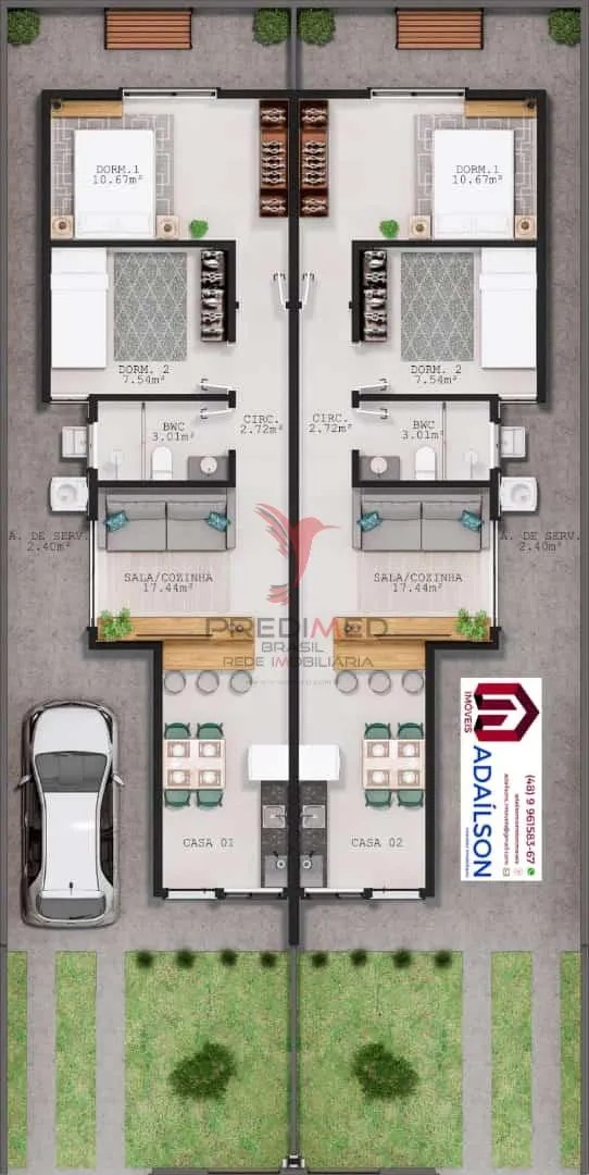 Imagem Casa á Venda Geminada no bairro Forquilhas em São José SC A PARTIR R$ 390.000