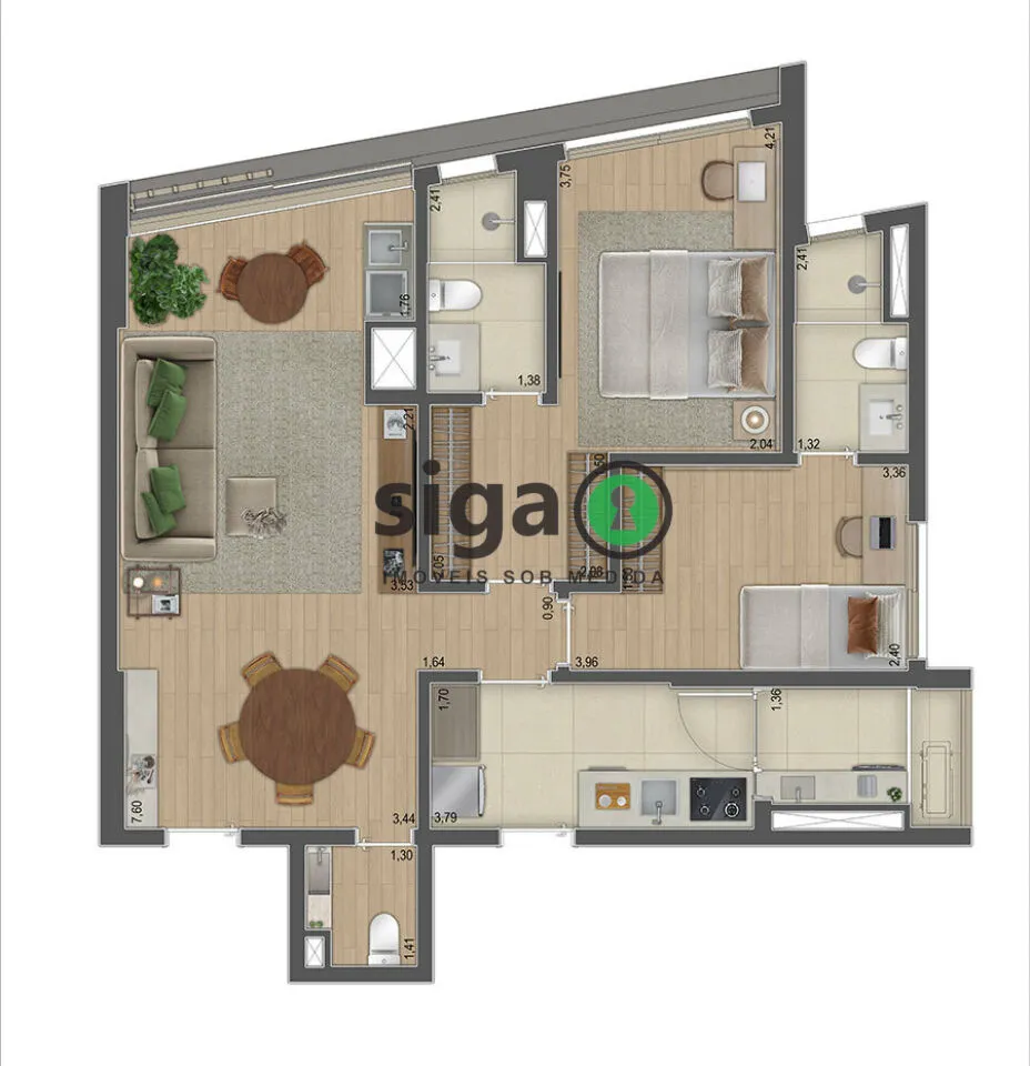 Imagem OMA 909 Pinheiros: 82m² de amplitude e sofisticação