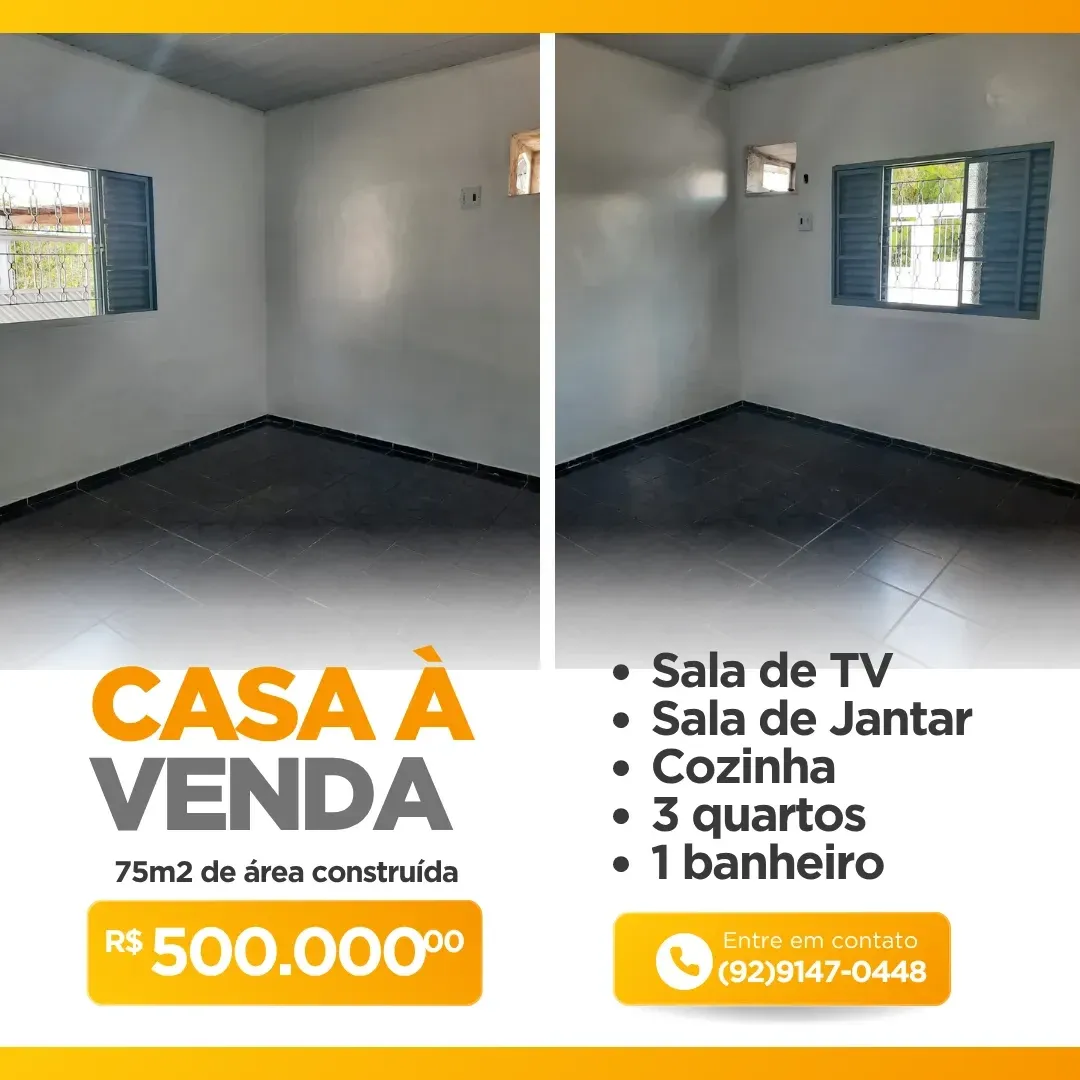 Imagem Casa com 3 Quartos à Venda, 75 m² em Alvorada - Manaus