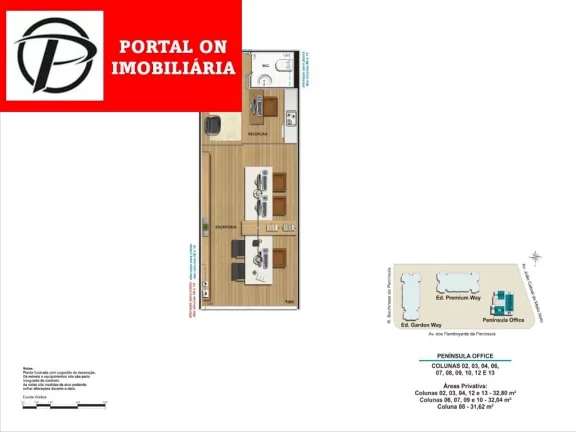 Imagem Sala Comercial 32,04 m2, ótima oportunidade, Península Office, andar Alto, Barra da Tijuca, Valor a vista condição especial, localização privilegiada.