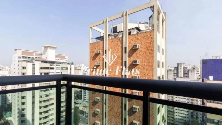 Imagem Flat disponível para venda no International Duplex Residence em Moema, com 42m², 1 dormitório e 1 vaga de garagem