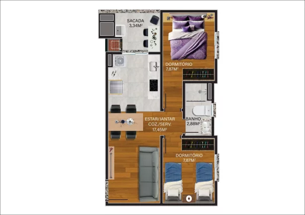 Imagem Apartamento 2 quartos para venda no bairro Bela Vista em Caxias do Sul