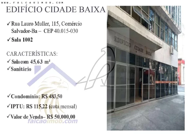 Imagem Sala Comercial para Venda em Salvador / BA no bairro Comércio