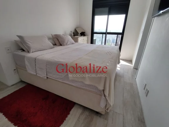 Imagem Apartamento mobiliado de 83 metros 1 dormitório 1 suíte, 2 vagas coberta demarcada com elevador na Aparecida Santos R$1.550.500,00