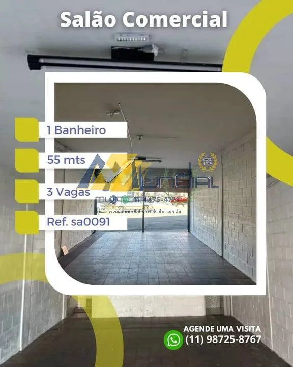 Imagem Salão para Alugar com 55m² e 4 vagas!!!