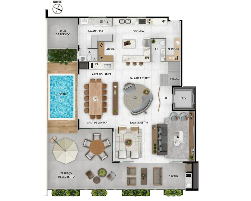 Imagem Apartamento à venda no Batel, Curitiba-PR: 4 Quartos, 4 Suítes, 6 Banheiros, 4 Vagas de Garagem, 315,05 m².