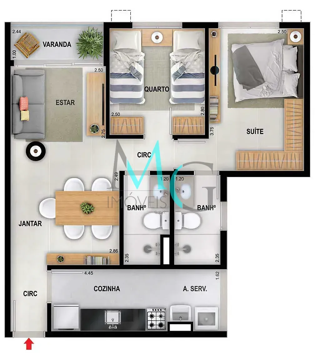 Imagem Apartamento à venda 3 Quartos 1 Suite 1 Vaga 77.22M² Freguesia (Jacarepaguá) Rio de Janeiro - RJ | Mode Freguesia