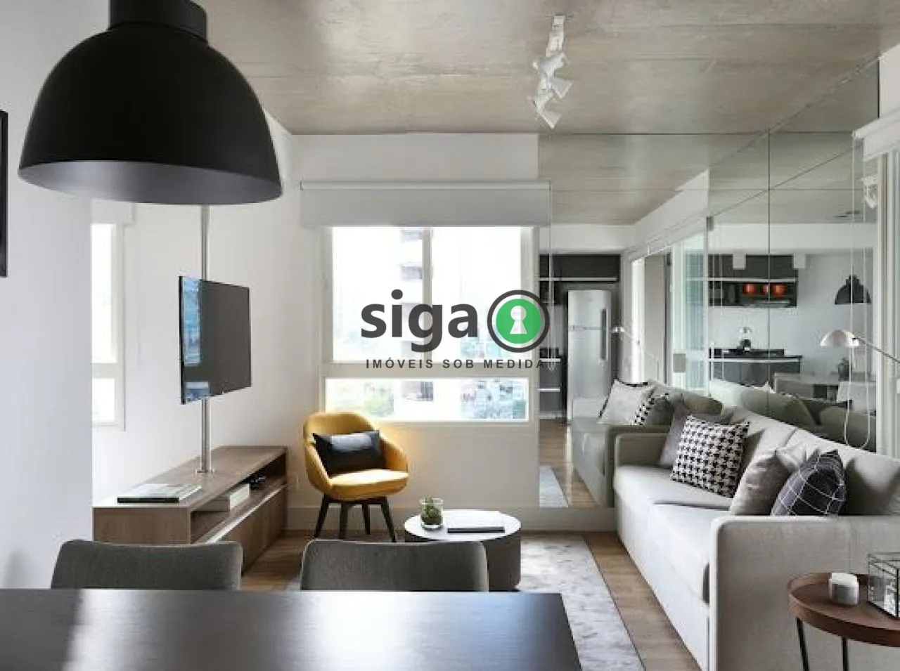 Foto do imóvel Studio com 64m², no Brooklin, com 1 quarto, 2 banheiros e 1 vaga, Mobiliado para Locação