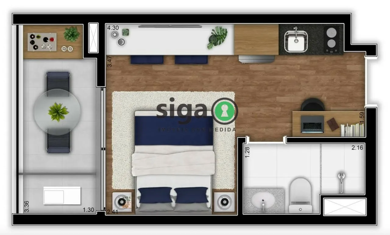 Imagem Apartamento Studio para venda no Alto da Boa Vista, São Paulo - SP