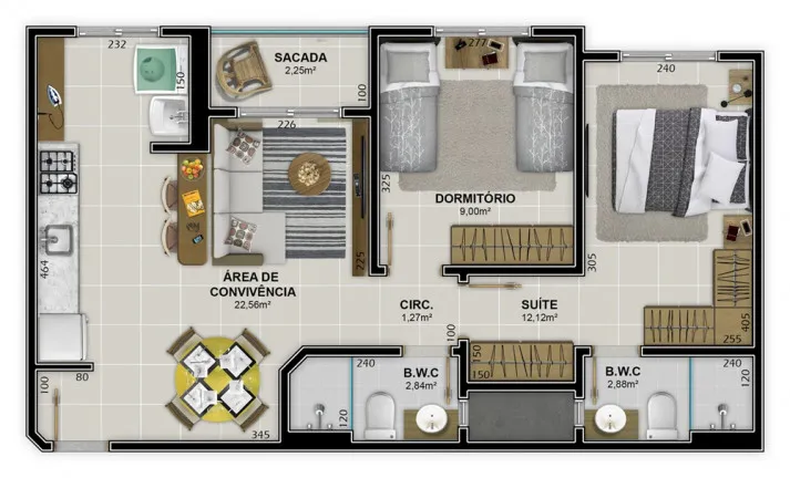 Imagem Apartamento com 3 Quartos à Venda, 86 m² em Próspera - Criciúma