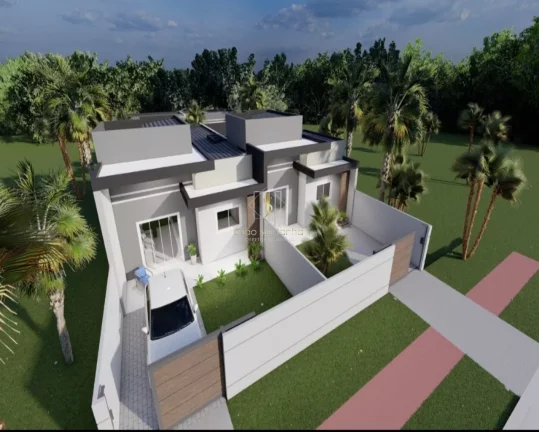 Imagem Casa com piscina em Guaratuba, Rua asfaltada, 700 metros do mar com 101,85 m construído.