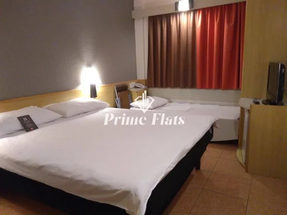Imagem Flat disponível para venda no Íbis Santos, com 18m², 1 dormitório e 1 vaga