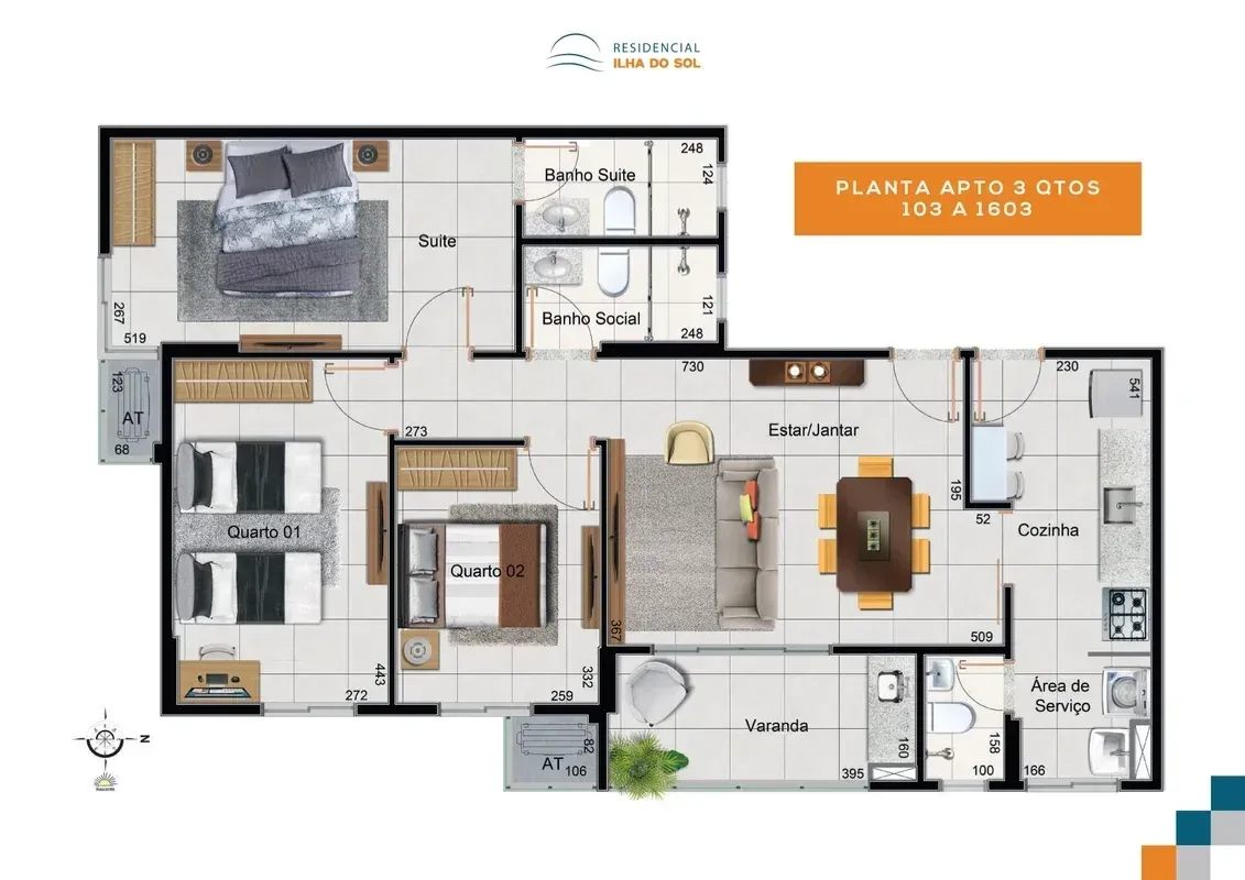 Imagem Apartamento com 3 Quartos à Venda, 90,68 m² em Norte (Águas Claras) - Brasília