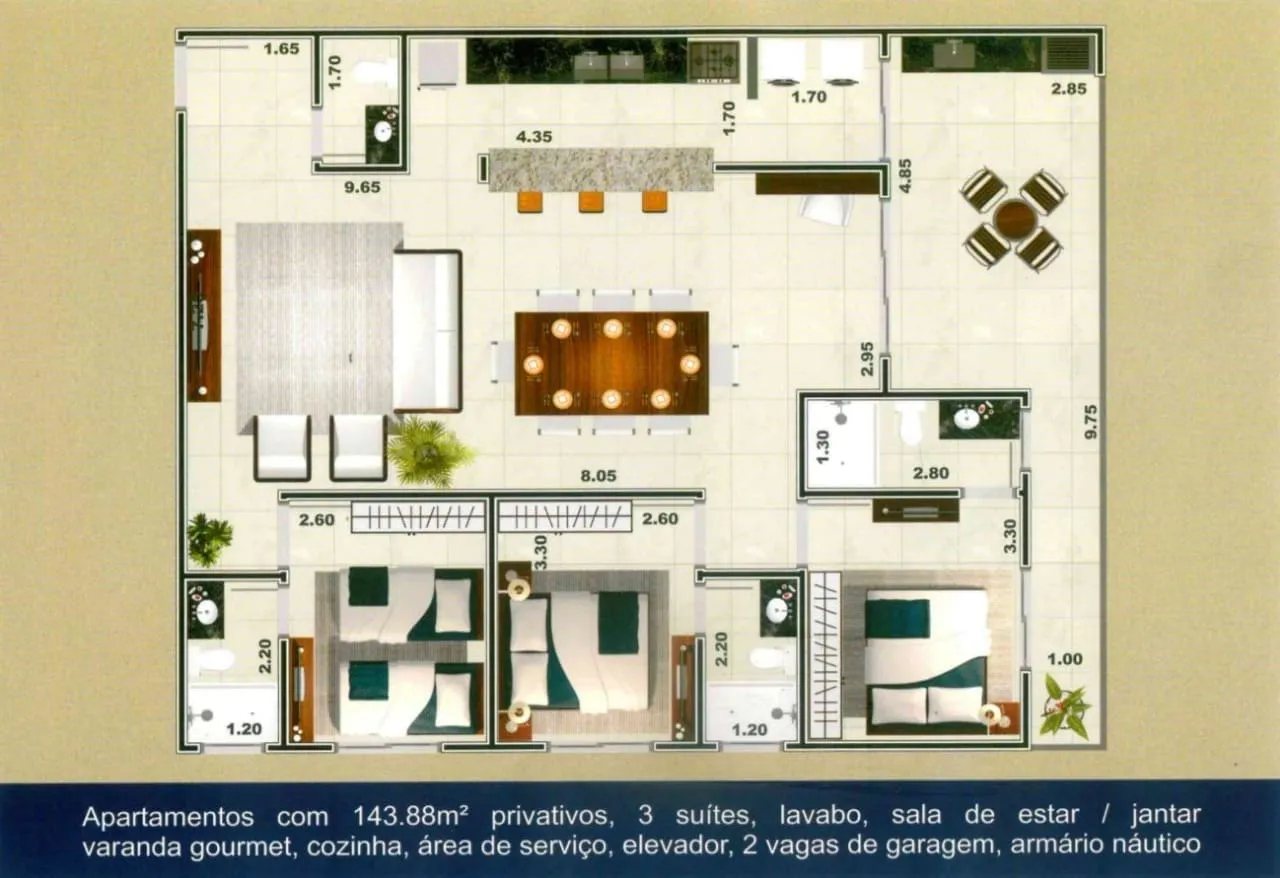 Imagem Apartamento à venda 3 Quartos, 3 Suites, 2 Vagas, 143.88M², Itaguá, Ubatuba - SP | RESIDENCIAL ALTOS DO VIVAMAR