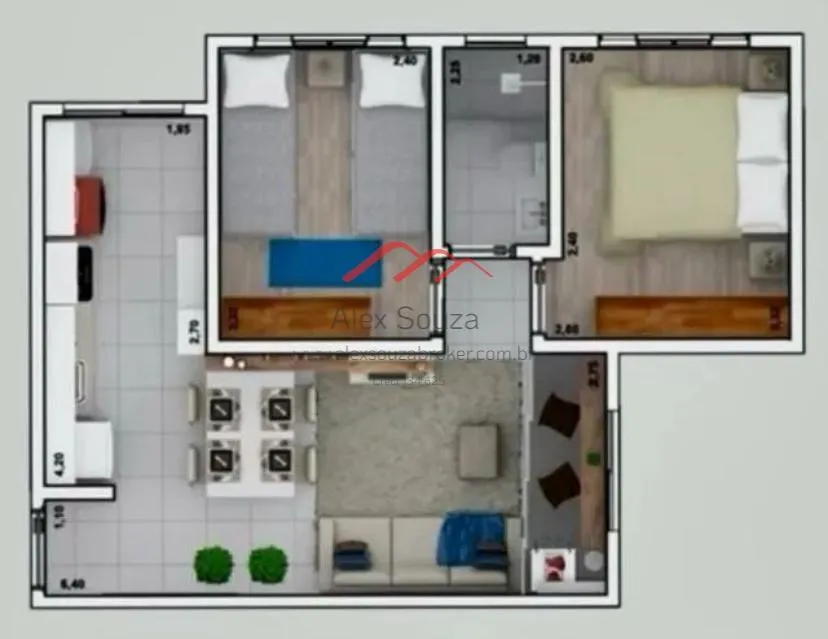 Imagem Apartamento para Venda em Hortolândia, Loteamento Adventista Campineiro, 2 dormitórios, 1 banheiro, 1 vaga
