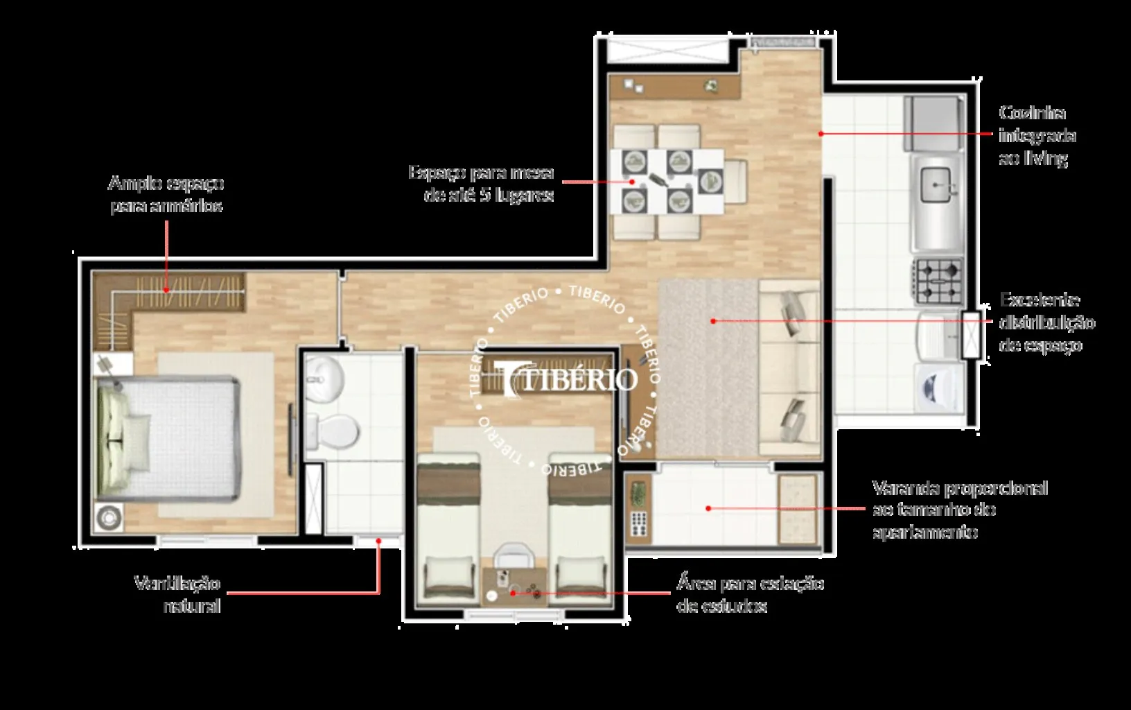 Imagem Apartamento à venda em São Bernardo do Campo-SP: 2 quartos, 2 banheiros, 1 vaga, 48m² - Condomínio Collection