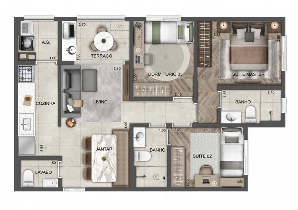 Imagem Um Home Resort em meio a cidade, cercado por mais de 140.000m² de áreas verdes do Parque Chácara ...