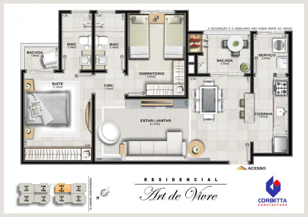 Imagem Apartamento com 3 Quartos à Venda, 80 m²em Centro - Araranguá