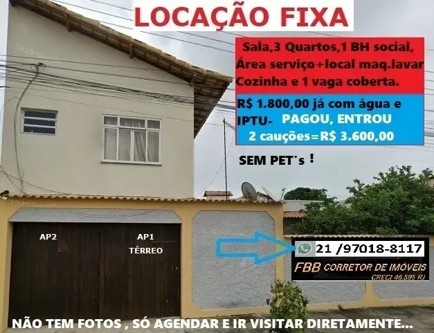 Imagem Casa com 3 Quartos para Alugar, 90 m² em Parque Central - Cabo Frio