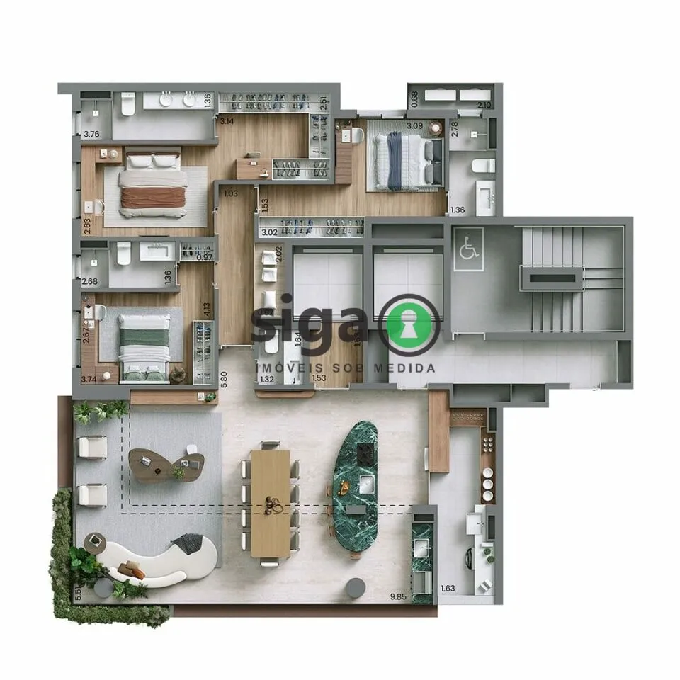 Imagem Apartamento para venda no Campo Belo 03 suítes, São Paulo - SP
