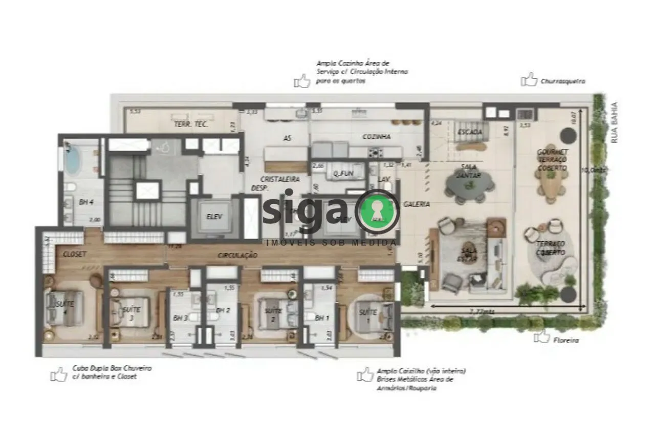 Imagem Apartamento à venda em Higienópolis de 303 m² com 4 suítes e 3 vagas em São Paulo