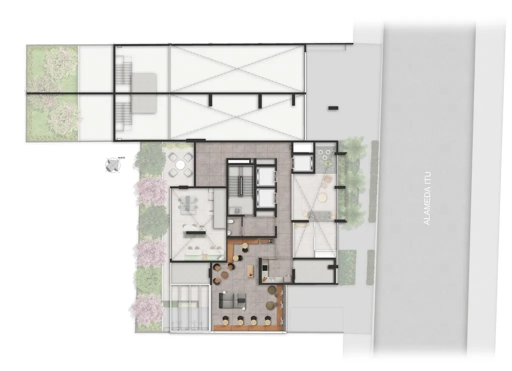 Imagem Um projeto contemporâneo, sofisticado e único, com arquitetura que foge do convencional e biofilia...