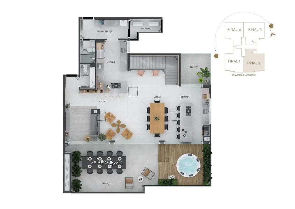 Imagem Cobertura de luxo com 4 quartos e 281,64m² no Alto da Glória, Curitiba-PR - Imperdível!