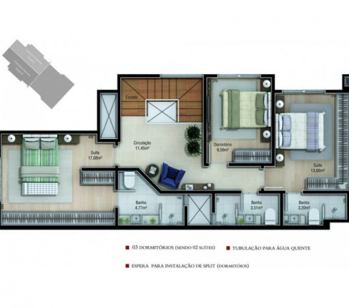 Imagem Apartamento com 3 Quartos à Venda, 160 m² em Centro - Criciúma