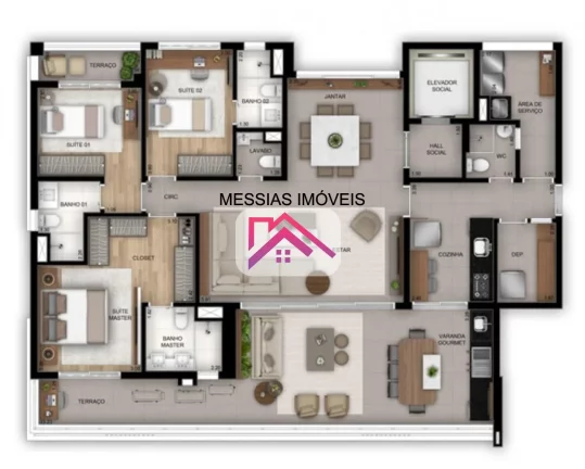 Imagem APARTAMENTOS DE 3 SUITES E 3 VAGAS DEMARCADAS - TRÍAD VILA NOVA CONCEICAO
