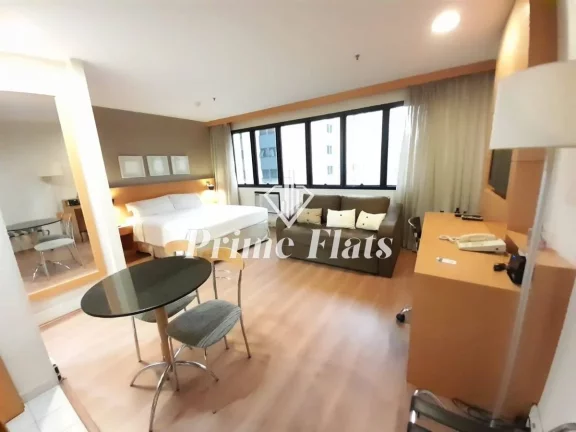 Imagem Flat disponível para locação no Transamérica Executive Jardins, com 28m², 1 dormitório e 1 vaga