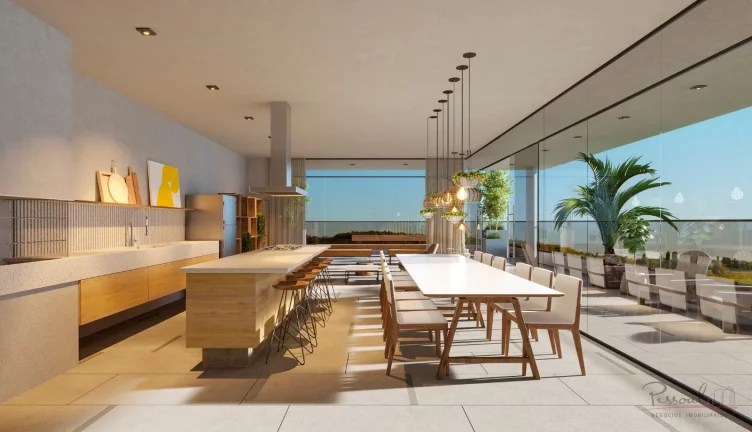 Imagem Apartamento de 1 dormitório, cozinha americana, área de serviço, e banheiro social. O Viva Trinda...