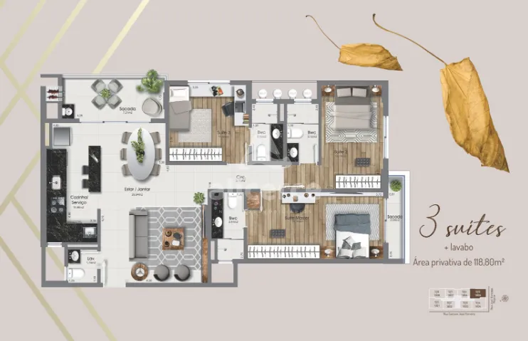 Imagem Pronto para Morar! Apartamentos de 3 Suítes no Kobrasol | São José/SC