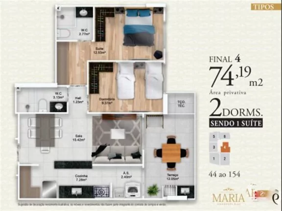 Imagem Apartamento com 2 dormitórios 1 suíte no Jardim Imperador!!!