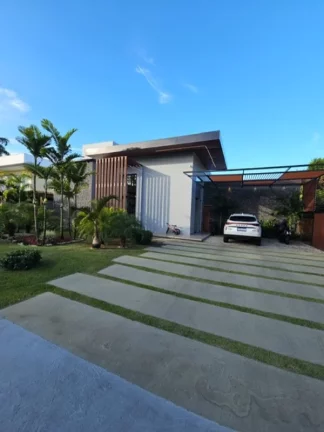 Imagem A 5ª Avenida imóveis selecionou essa Casa Moderna e Térrea no Condomínio Vida Marina em Busca Vida, 3 Suítes, Piscina c/ Cascata e Área Gourmet: