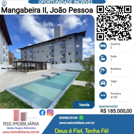 Apartamento Novo em João Pessoa: 2 Quartos e Suíte - R$210 mil