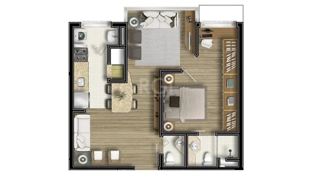 Imagem Apartamento 1 dormitório com suíte ,lavabo e vaga próximo ao Hospital Moinhos de Vento
