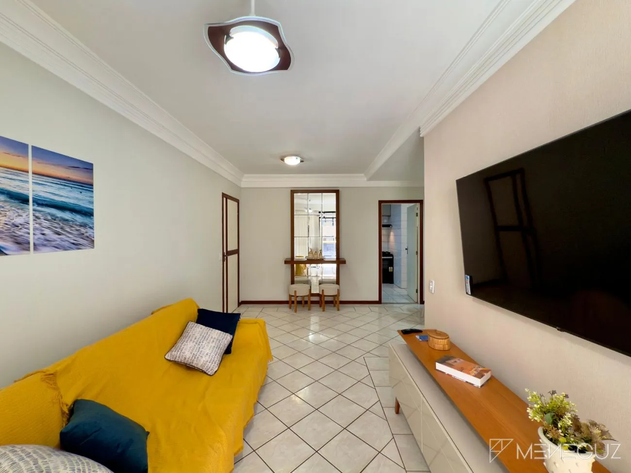 Imagem Exclusivo: Apartamento mobiliado, 3 quartos e DCE, na melhor localização da Praia do Morro.