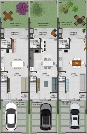 Imagem Geminado Duplex | Três Rios do Norte | 3 quartos (1 suíte) | 119m²