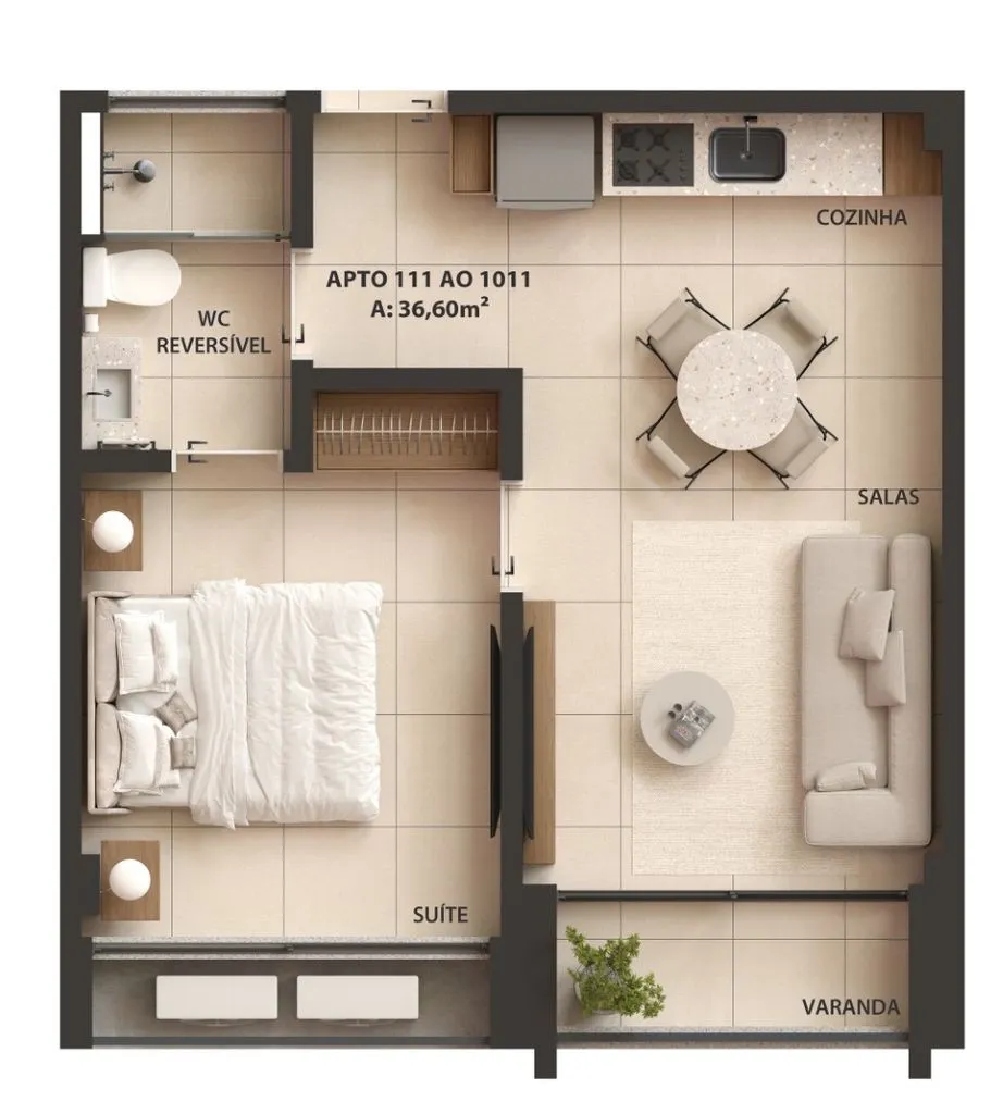 Imagem Flat à venda, 24 m² por R$ 349.038,33 - Cabo Branco - João Pessoa/PB