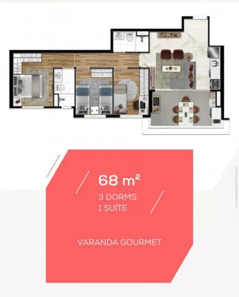Foto do imóvel Apartamento com 3 Quartos à Venda, 68 m² em Barra Funda - São Paulo