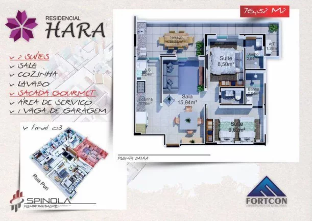 Imagem Apartamento à venda, 76 m² por R$ 505.000,00 - Vila Tupi - Praia Grande/SP