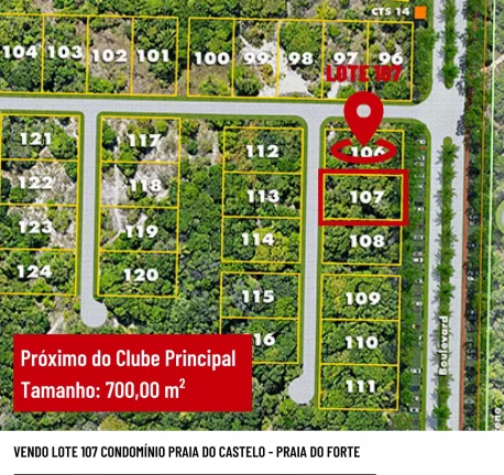 Imagem Terreno para Venda em Mata De São João, Condominio Praia Do Castelo