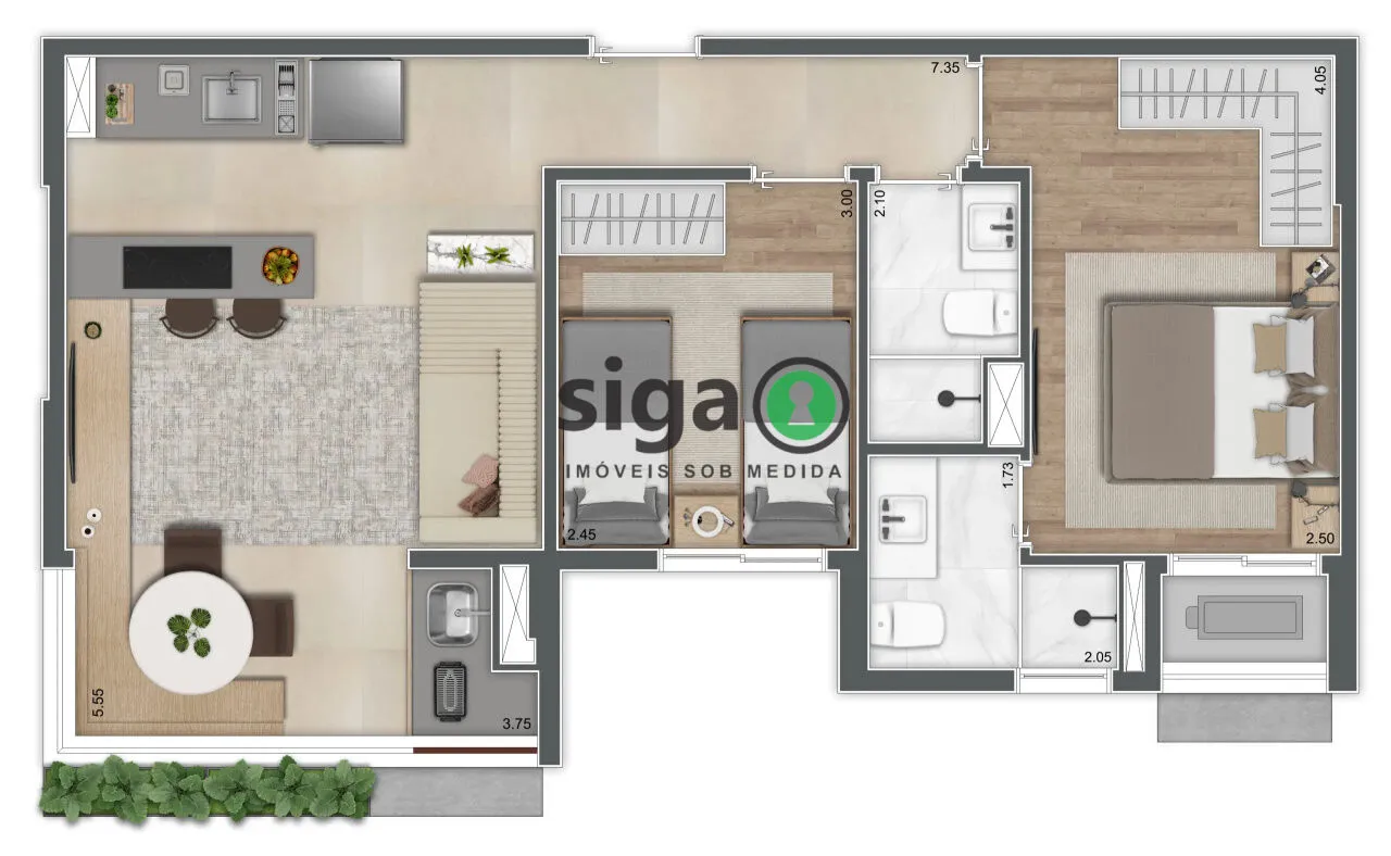 Imagem Apartamento no Brooklin com 2 quartos, varanda gourmet e lazer completo ? próximo ao Metrô Borba