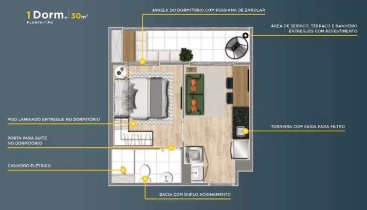 Imagem CONEXÃO MORATO - CASA VIVA - Apto de 40m² (NR), ótima localização, próximo do metrô São Paulo-Morumbi!
