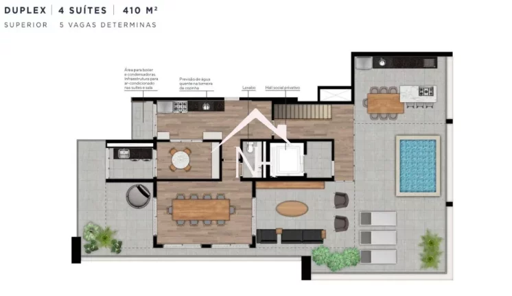 Imagem Cobertura duplex de 410m no Sumarezinho c/ 4 suítes,5 vagas,terraço gourmet,piscina privativa,sauna,spa,brinquedoteca,quadra,delivery,playground,