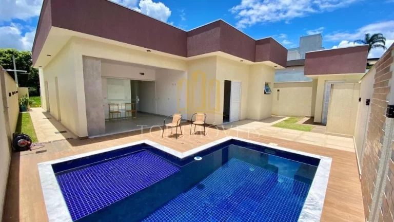 Imagem Maravilhosa casa três dormitórios suíte espaço gourmet piscina em condominio fechado