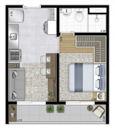 Imagem Apartamento com 1 Quarto à Venda, 28 m²em Belenzinho - São Paulo