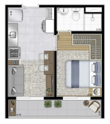 Imagem Apartamento com 1 Quarto à Venda, 28 m²em Belenzinho - São Paulo