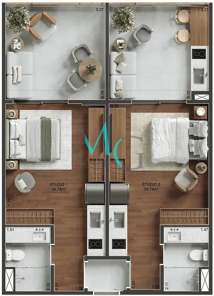 Imagem Garden à venda 1 Quarto 1 Suite 77.45M² Botafogo Rio de Janeiro - RJ | MO.dO Design Living