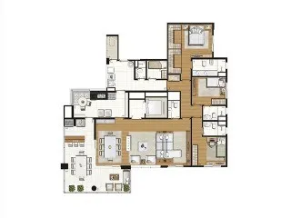 Imagem Apartamento de luxo no Campo Belo: 4 quartos, 4 suítes e 4 vagas de garagem no Condomínio Blanc Campo.